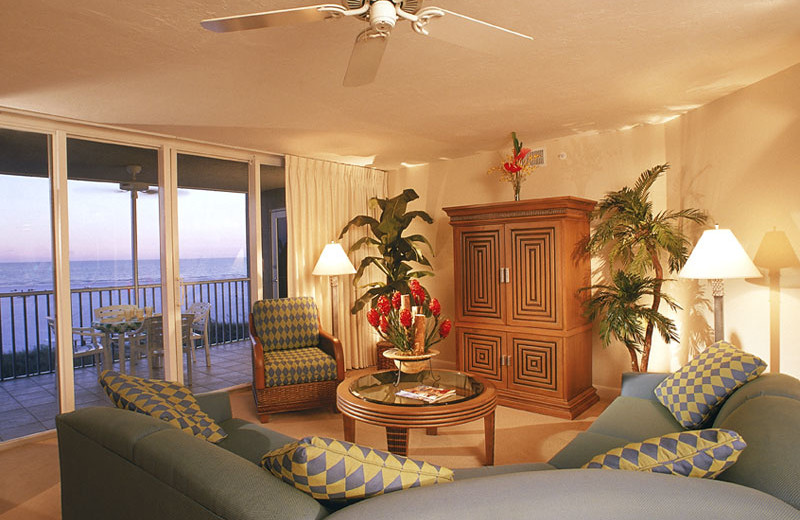 Condo Living Room at Gullwing Beach Resort
