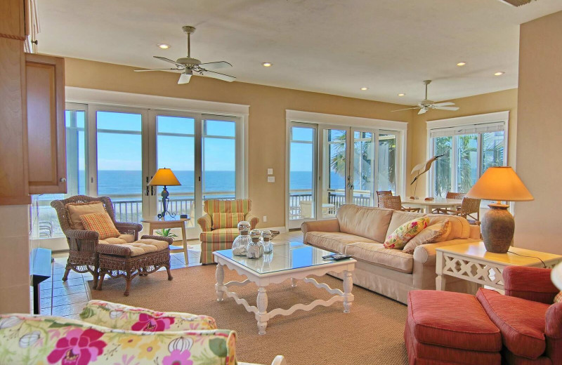 Rental living room at Resort Vacation Properties of St. George Island.
