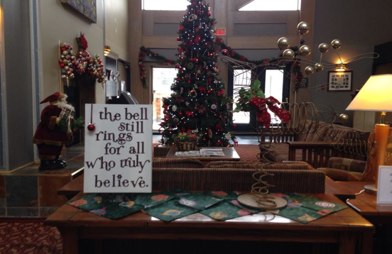 Holiday decor at Banff Rocky Mountain Resort.