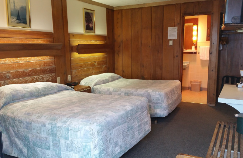 Guest room at Sunset Oceanfront Lodging.