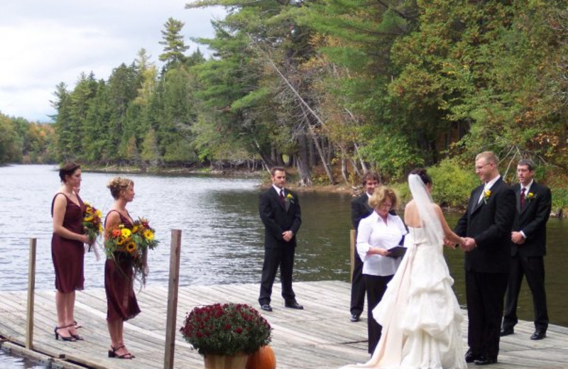 Wedding ceremony at Northern Outdoors.