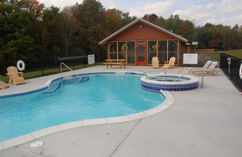 Outdoor pool at August Lodge Cooperstown.