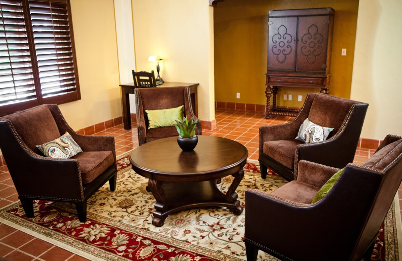 Guest sitting room at El Cordova Hotel.