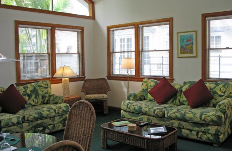 One bedroom unit living room at The Banyan Resort.