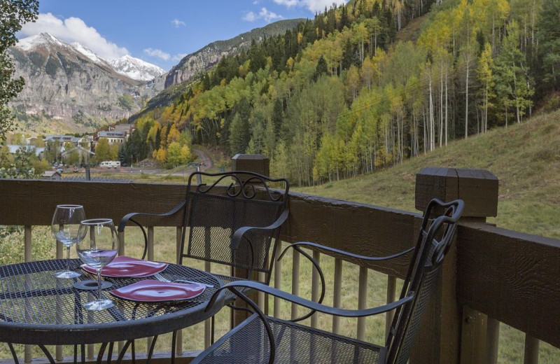 Rental balcony at Welcome to Telluride Vacation Rentals.