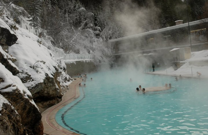 Spa pool view at Bighorn Meadows Resort.