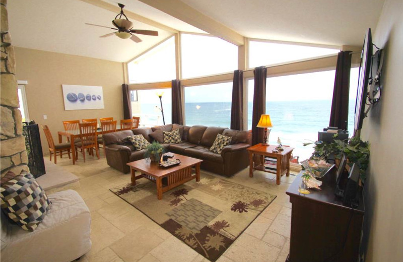 Rental living room at Vacation Rentals by McLain Properties.