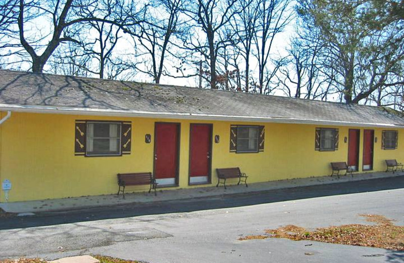 Cabin exterior at Golden Arrow Resort.