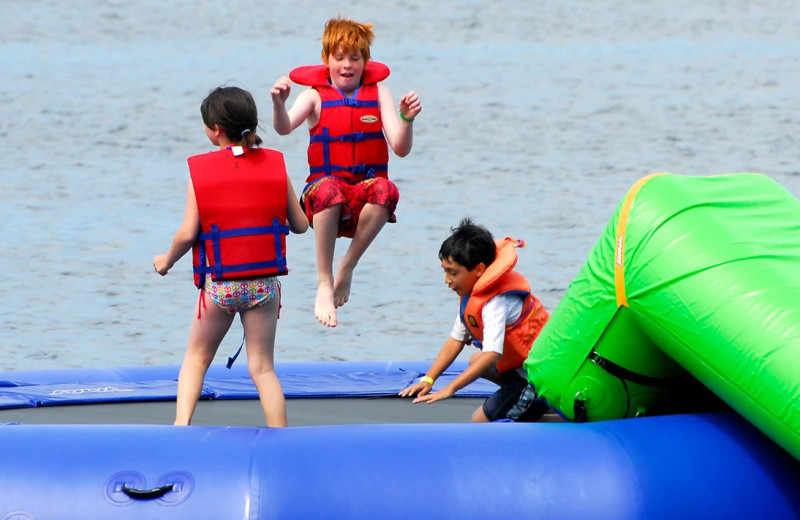 Water trampoline at Bayview Wildwood Resort.