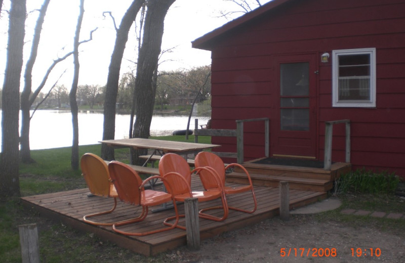 Cabin exterior at Whispering Waters Resort.