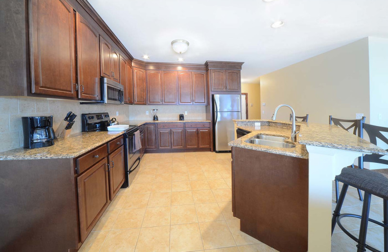 Guest kitchen at The Quarters at Lake George.