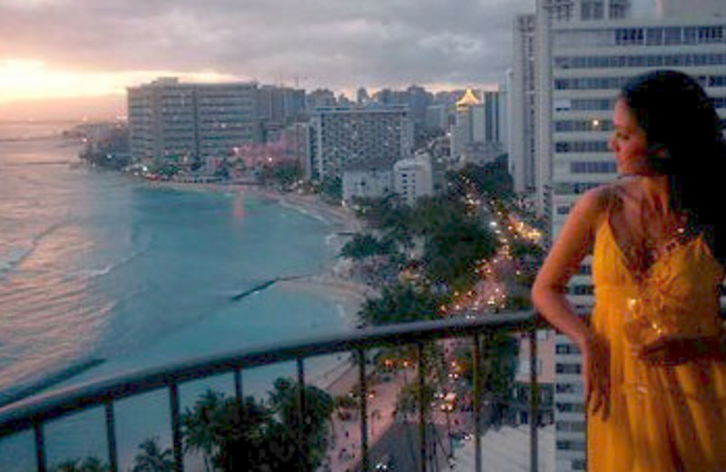 Guest balcony at Waikiki Beach Marriott Resort