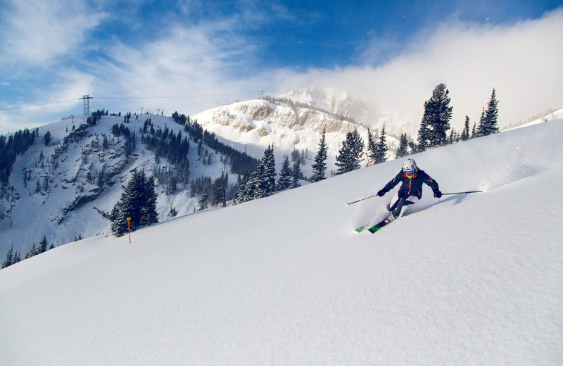 Skiing at Jackson Hole Lodge.