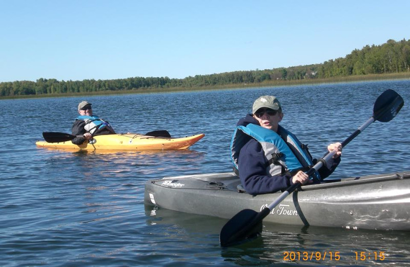 Kayaking at Cedarwild Resort.