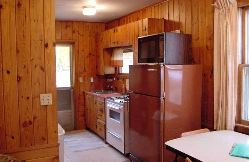 Cabin kitchen at South Turtle Lake Resort.