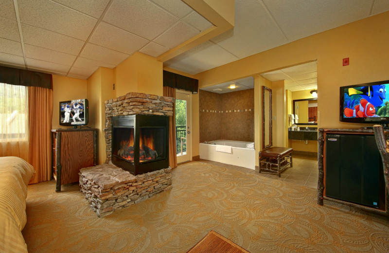 Guest room at Old Creek Lodge.