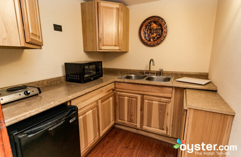 Cabin kitchen at Birchcliff Resort.