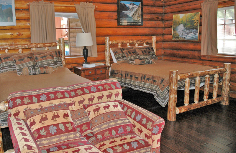 Cabin bedroom at Gwin's Lodge & Kenai Peninsula Charter Booking Service.