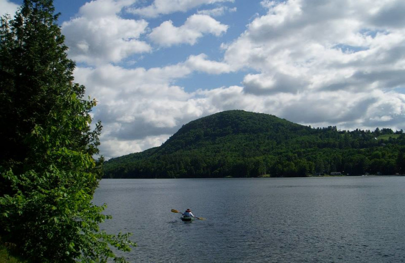 The lake at The Cabins on Harvey's Lake.