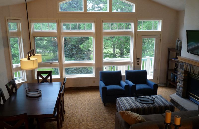 Guest room interior at Fairway Suites.