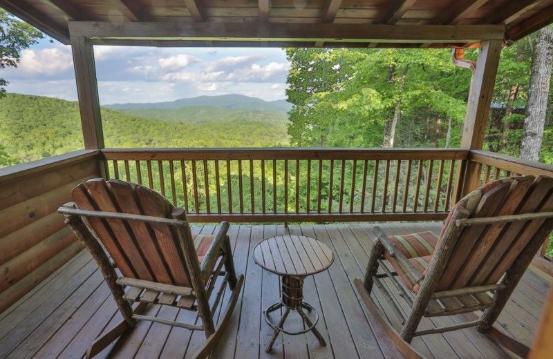 Rental deck at Blue Sky Cabin Rentals.