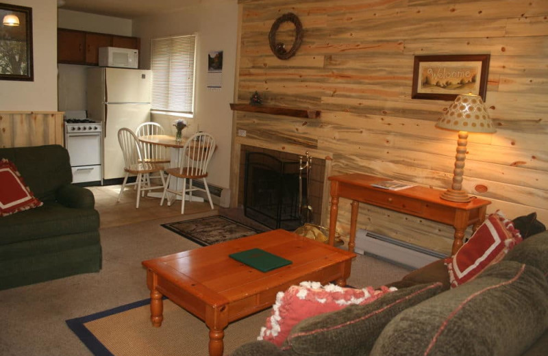 Guest living room at Misty Mountain Lodge.