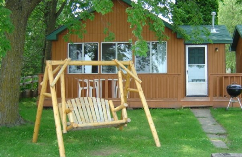 Cabin exterior at Campfire Bay Resort.