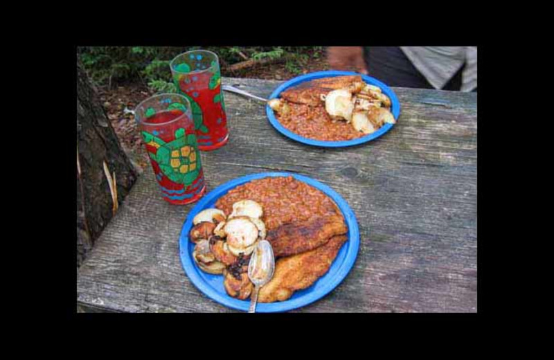 Dining at Red Pine Wilderness Lodge.