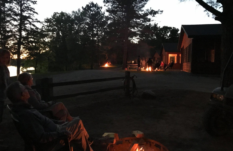 Campfire at Lakewood Lodge.