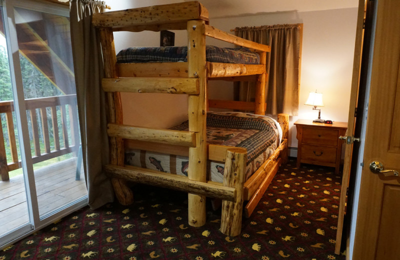 Guest bedroom at Salmon Catcher Lodge.