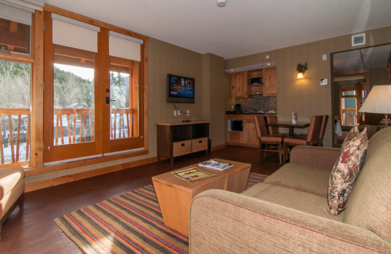 Guest room at The Fox Hotel & Suites in Banff.