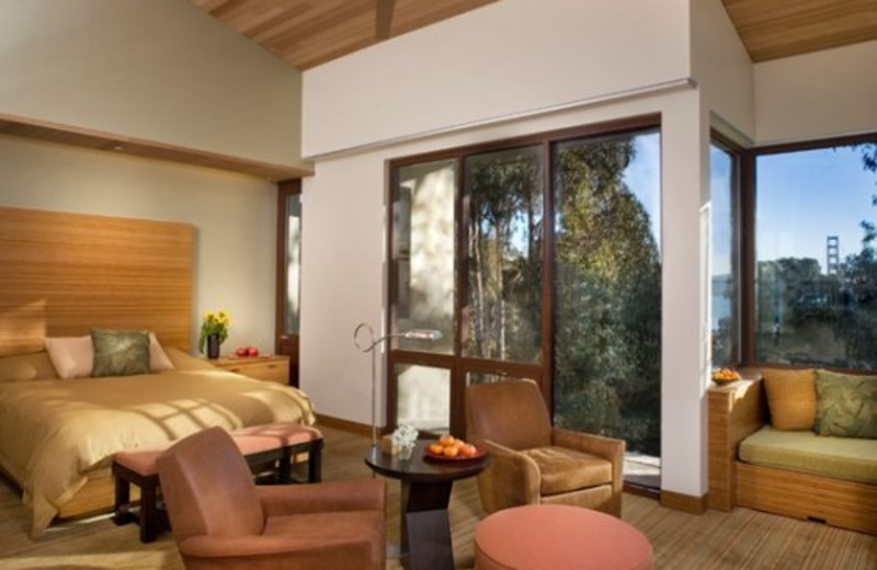 Guest room interior at Cavallo Point Lodge.