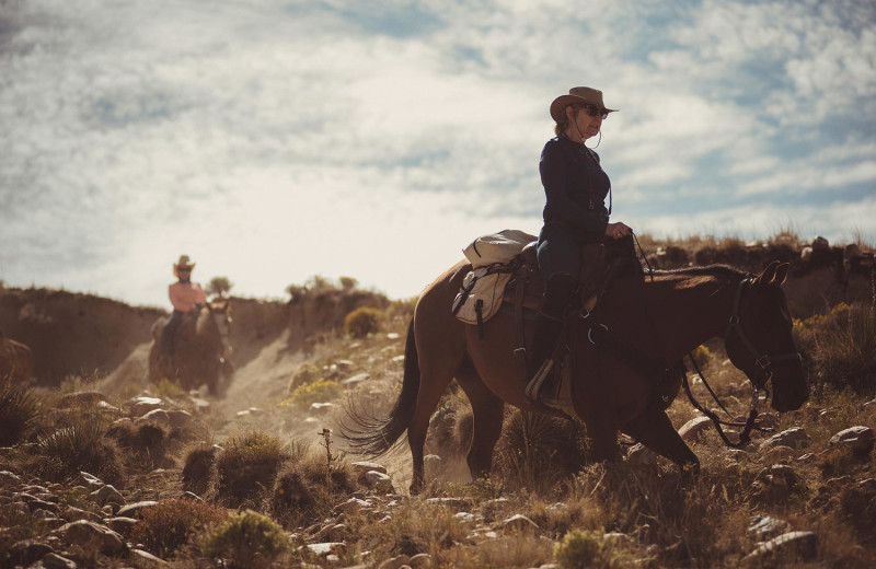 Horseback riding at Vee Bar Guest Ranch.