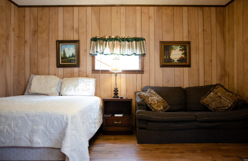 Cabin bedroom at Kel's Kove.