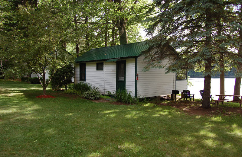 Cottage exterior at The Elms Waterfront Cottages.