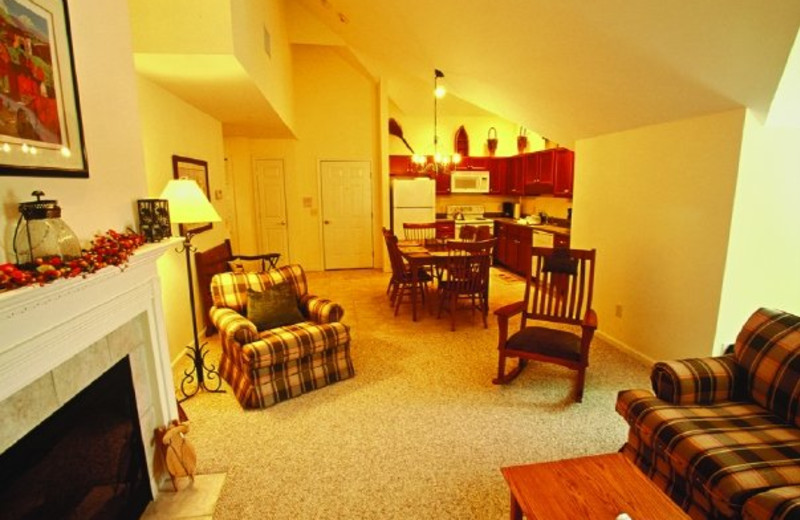 Guest room at Jiminy Peak Mountain Resort.