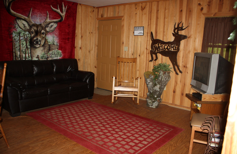 Deer Run interior at Heath Valley Cabins.