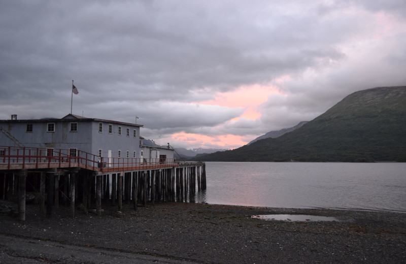 Sunset at Zachar Bay Lodge.