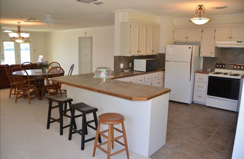 Kitchen living room at Waterfront on Lake LBJ With Dock.