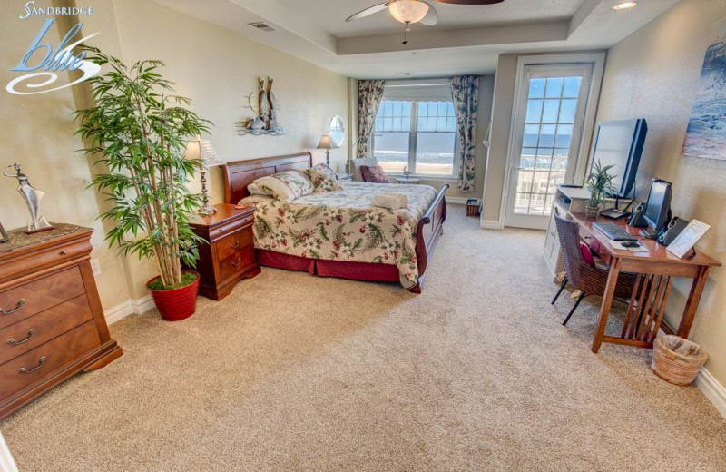 Rental bedroom at Sandbridge Blue Vacation Rentals.