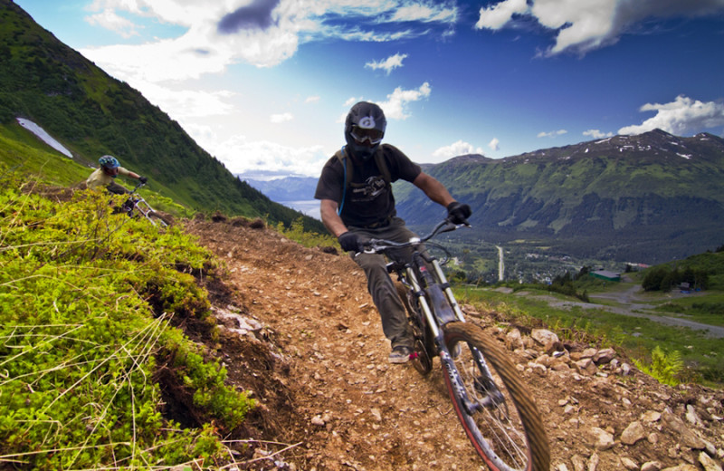 Biking at Alyeska Resort.