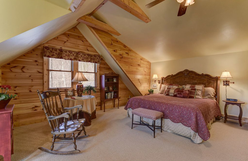 Rental bedroom at Smoky Mountain Retreat Realty.