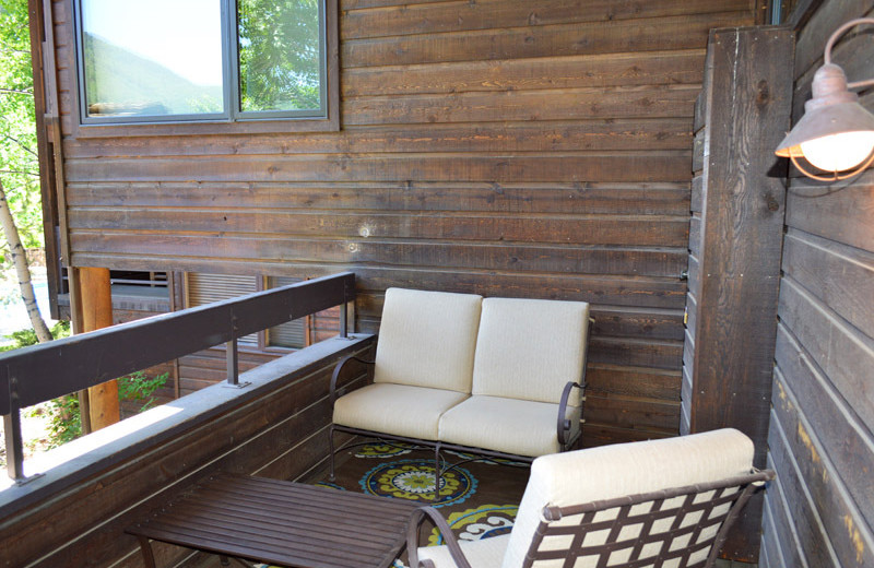 Rental patio at Frias Properties of Aspen - Mountain Queen #5.