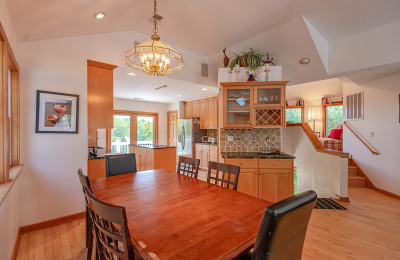 Rental kitchen at Joe Lamb Jr. & Associates Vacation Rentals.