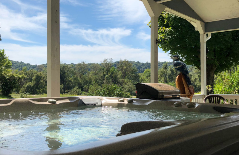 Cabin hot tub at 1st Choice Cabin Rentals.