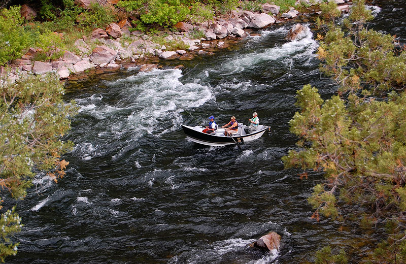 River boating at Flaming Gorge Lodge.