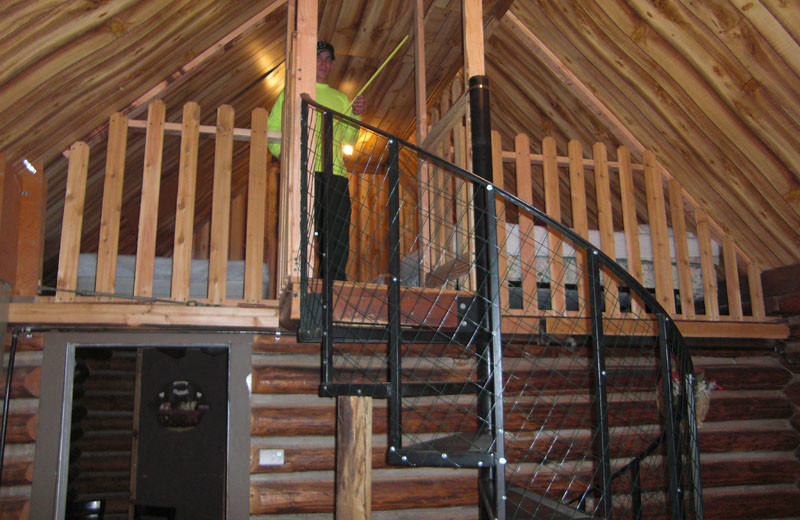 Cabin loft at North Shore Lodge & Resort.