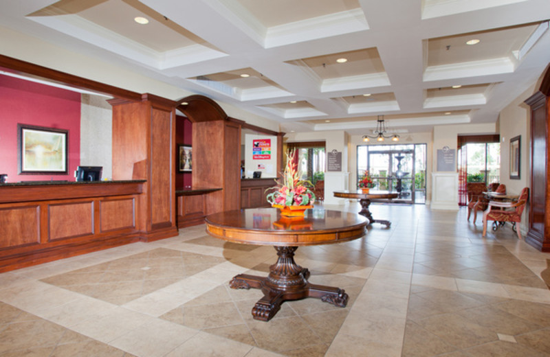 Guest services desk at Lake Eve Resort.