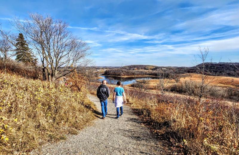 Hiking near Acorn Acres on Rose Lake.