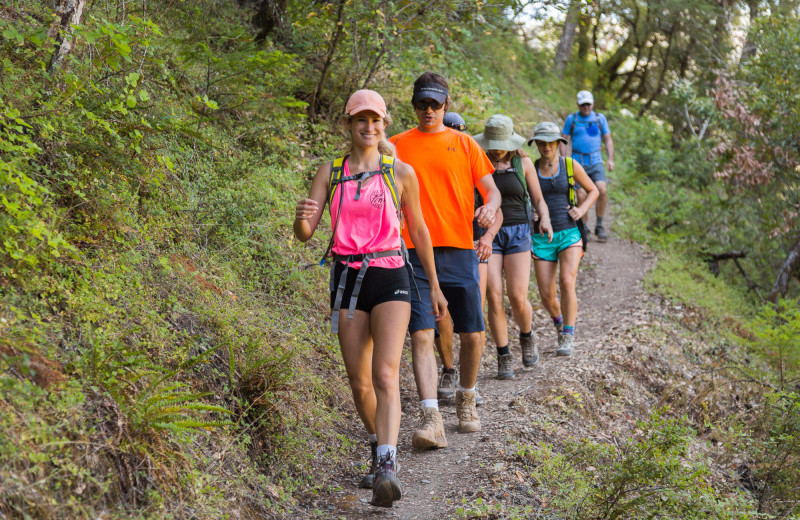 Hiking at Morrison's Rogue River Lodge.